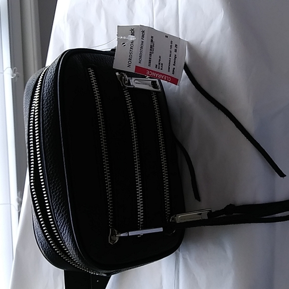 ❤Rebecca Minkoff Black Leather Crossbody Adjustable Strap Belt Bag NWT❤ - Picture 13 of 15